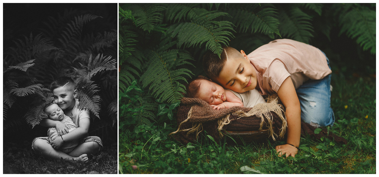 ritratto fotografico neonato in esterno fratellini COLLAGE 13