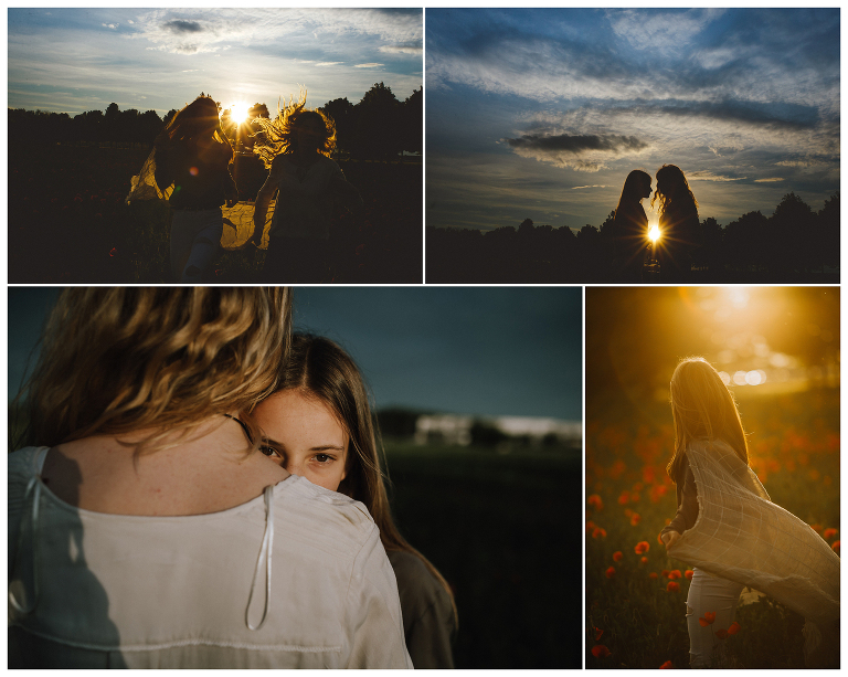 servizio fotografico al tramonto