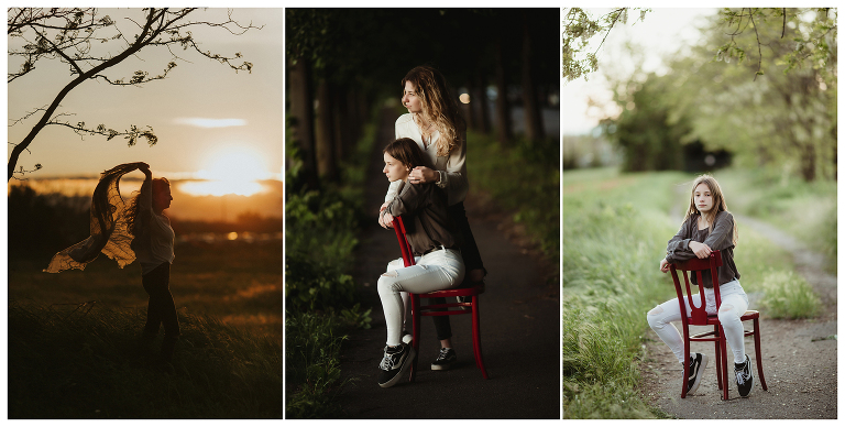 servizio fotografico al tramonto