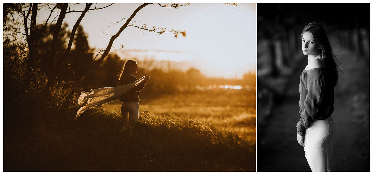 servizio fotografico al tramonto