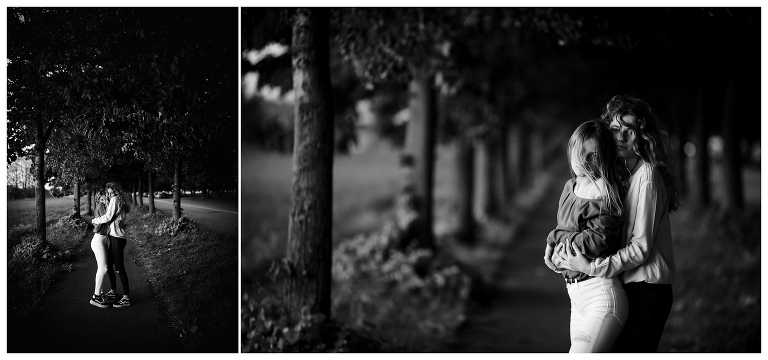 servizio fotografico al tramonto