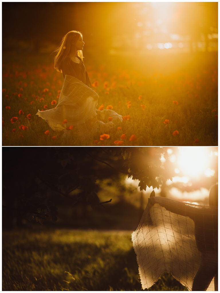 servizio fotografico al tramonto